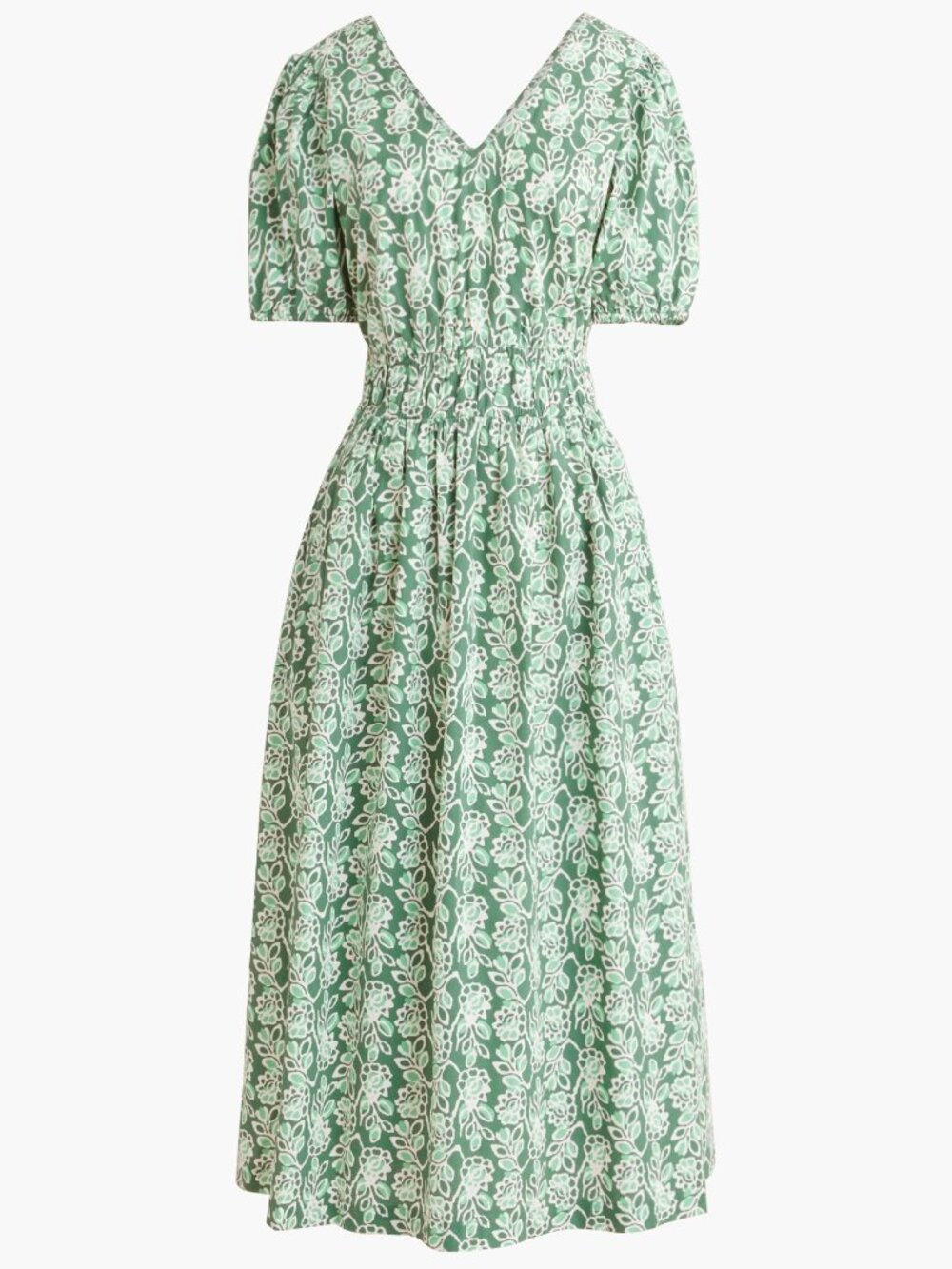 NWOT J Crew Factory Smocked-waist poplin midi dress - 12